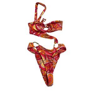 Kamari Swim Madi Asymmetrical One Piece Swimsuit in Calico
